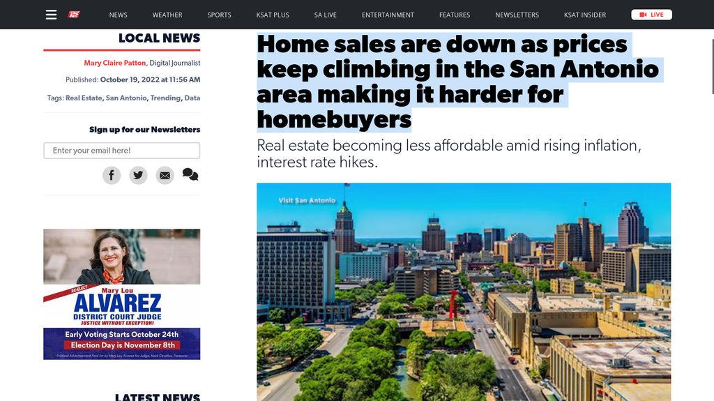 Home sales are down as prices keep climbing in the San Antonio area making it harder for homebuyers