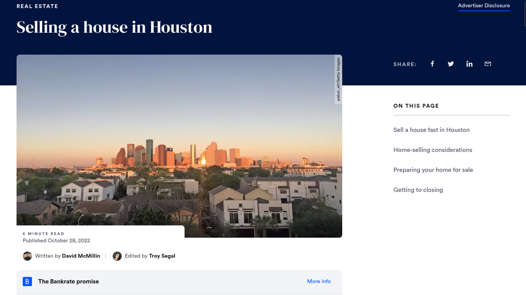 Selling a house in Houston