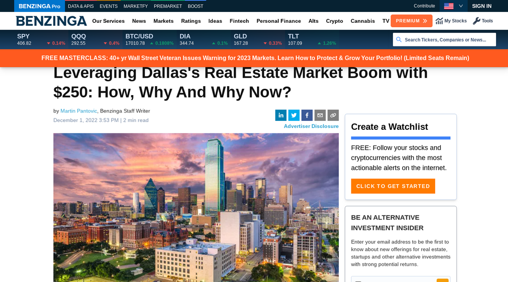 Leveraging Dallas's Real Estate Market Boom with $250: How, Why And Why Now?