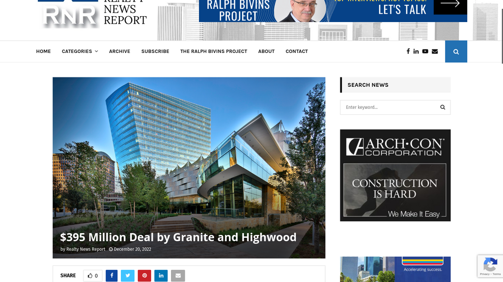 $395 Million Deal by Granite and Highwood