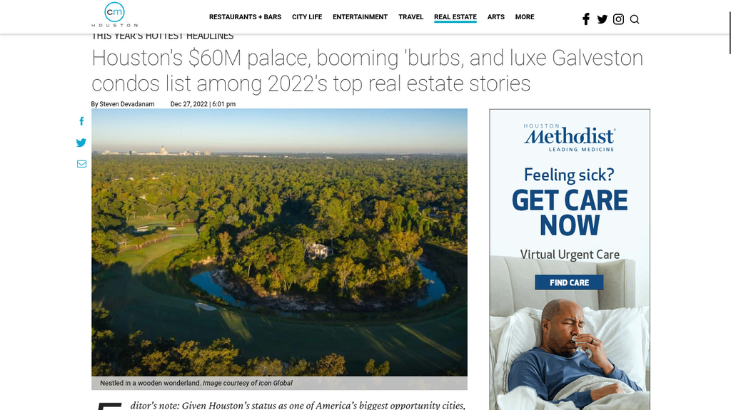 Houston's $60M palace, booming 'burbs, and luxe Galveston condos list among 2022's top real estate stories