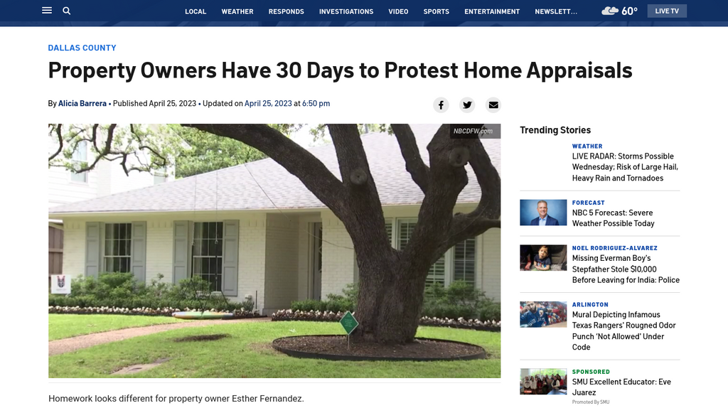 Property Owners Have 30 Days to Protest Home Appraisals